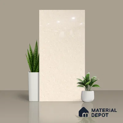 Marble Floor & Wall Double Charge Tile | TL 05556 Tesla Gold 4 ft x 2 ft Glossy Finish Vitrified Tile | Suitable For Living Room, Bedroom, Kitchen