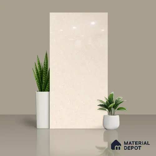 Marble Floor & Wall Double Charge Tile | TL 05556 Tesla Gold 4 ft x 2 ft Glossy Finish Vitrified Tile | Suitable For Living Room, Bedroom, Kitchen