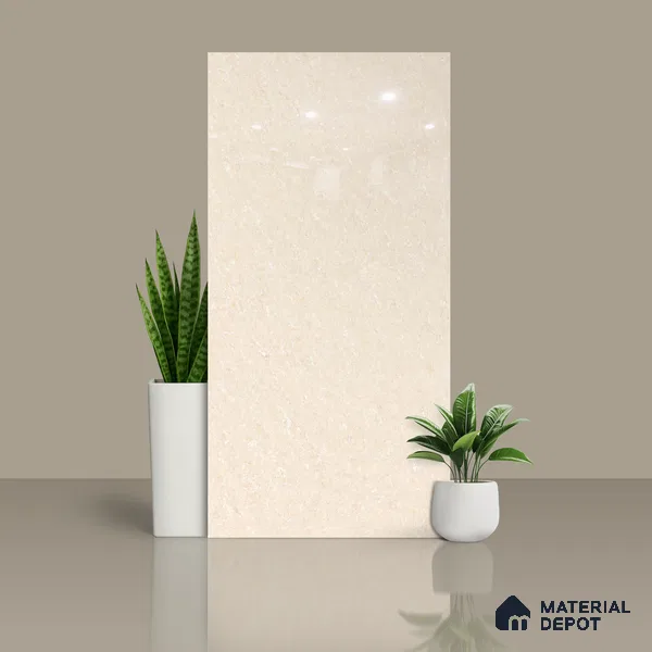 Marble Floor & Wall Double Charge Tile | TL 05556 Tesla Gold 4 ft x 2 ft Glossy Finish Vitrified Tile | Suitable For Living Room, Bedroom, Kitchen