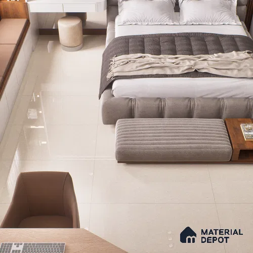 Marble Floor & Wall Double Charge Tile | TL 05556 Tesla Gold 4 ft x 2 ft Glossy Finish Vitrified Tile | Suitable For Living Room, Bedroom, Kitchen