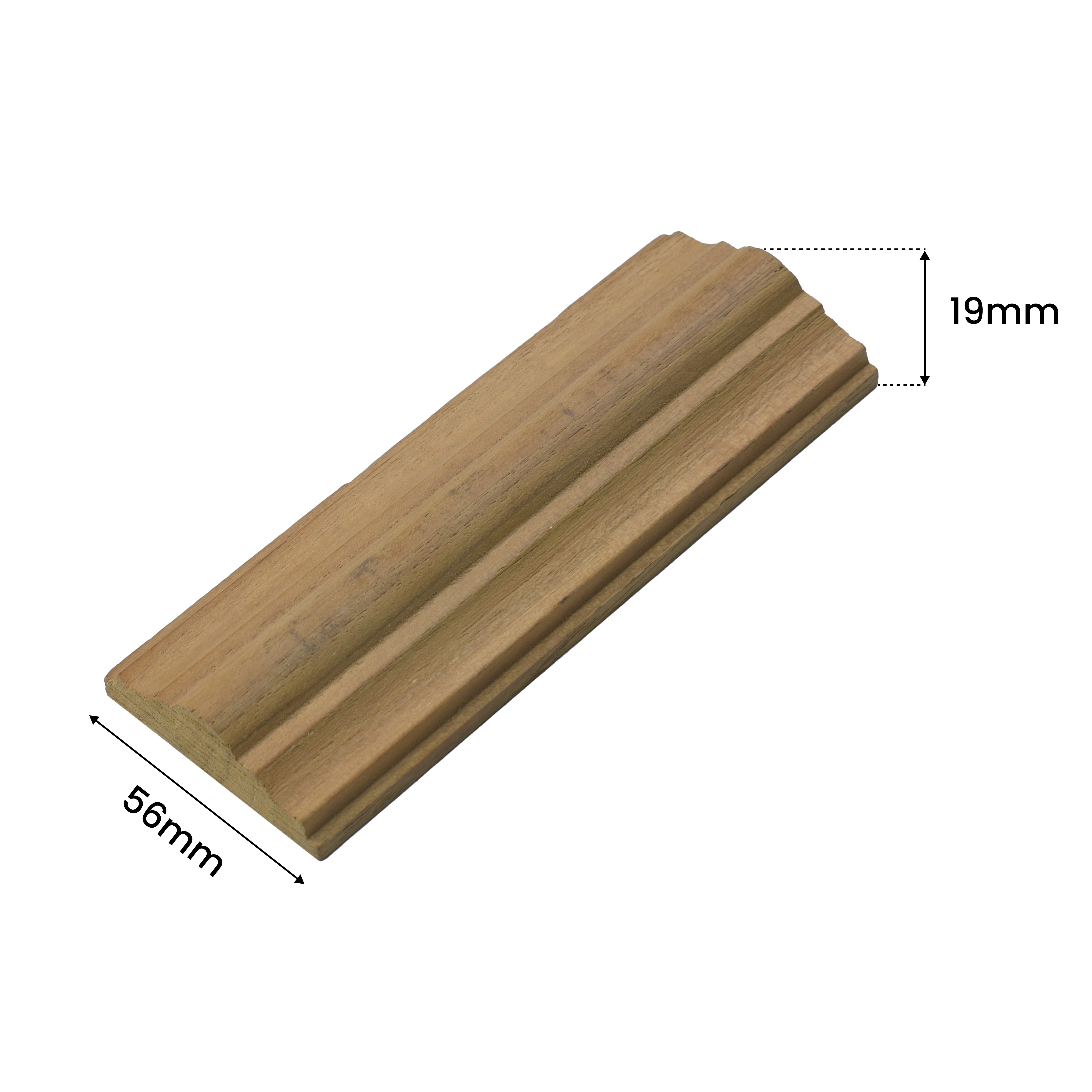 Ready to Install DIY Finished BB Grade Teak Wood Paintable French Beading Granulux WP 00001 B | 56 x 19 mm | 1 Piece = 1 RFT | Nail & Adhesive Installation