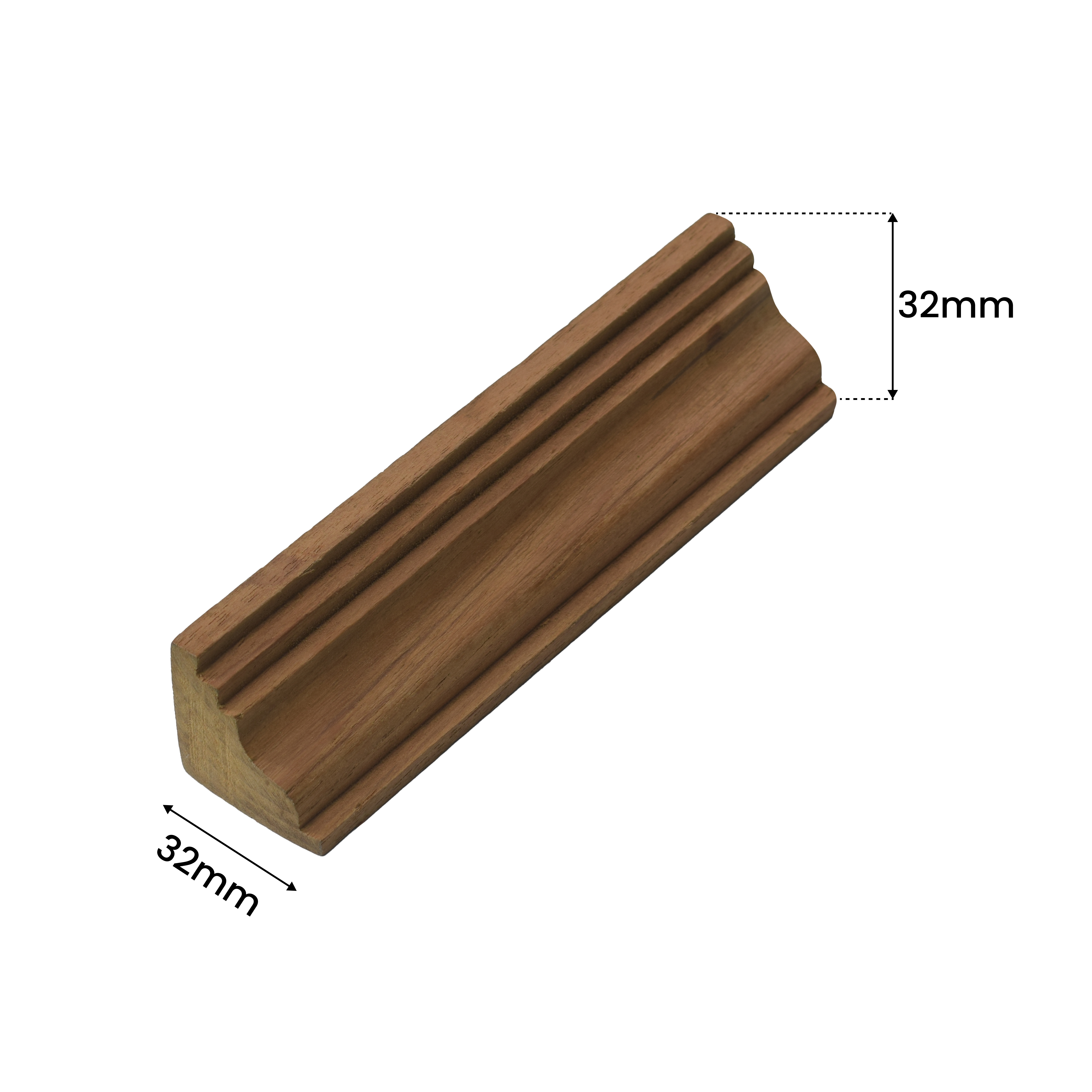 Ready to Install DIY Finished BB Grade Teak Wood Paintable French Beading Granulux WP 00026 B | 32 x 32 mm | 1 Piece = 1 RFT | Nail & Adhesive Installation