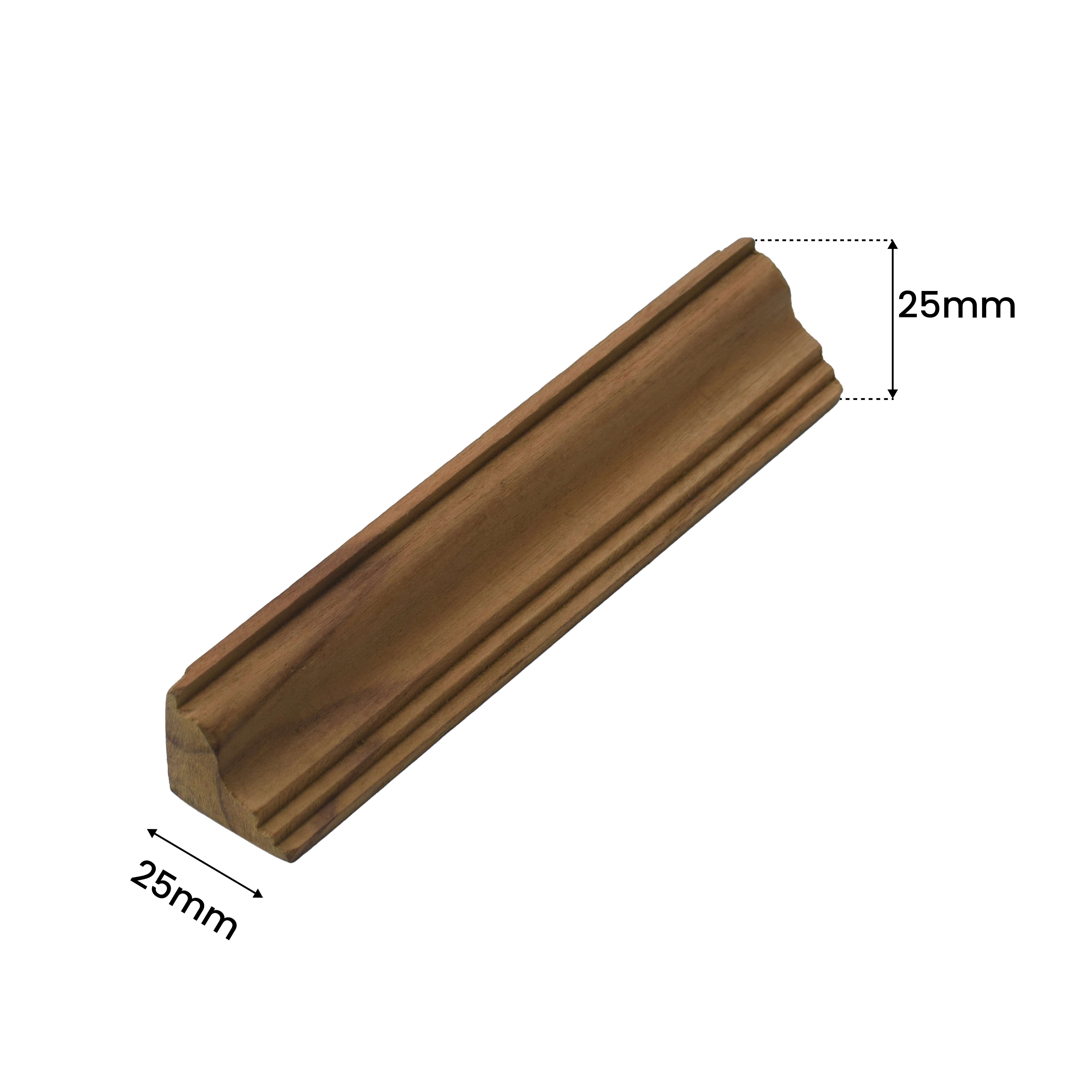 Ready to Install DIY Finished BB Grade Teak Wood Paintable French Beading Granulux WP 00026 | 25 x 25 mm | 1 Piece = 1 RFT | Nail & Adhesive Installation