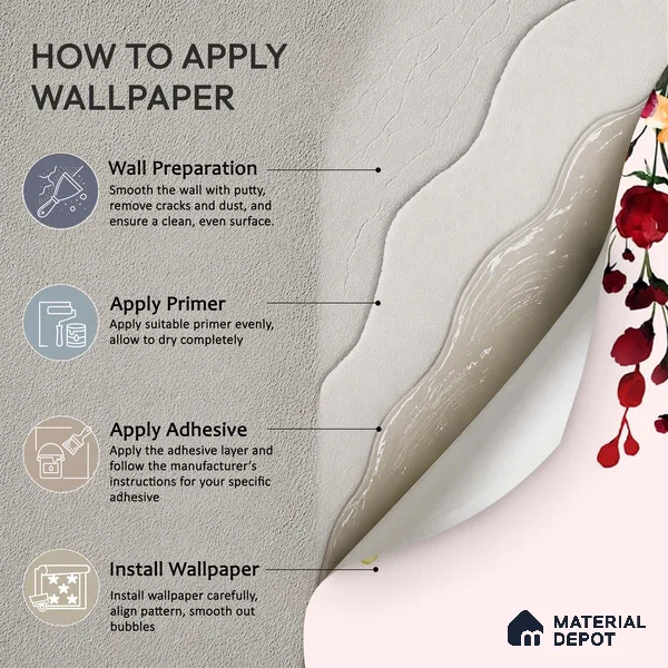 700611 | Hanging Floral Pattern Customized Floral Wallpaper - Soft Feel