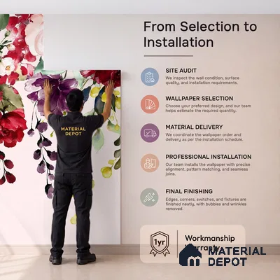 700611 | Hanging Floral Pattern Customized Floral Wallpaper - Soft Feel
