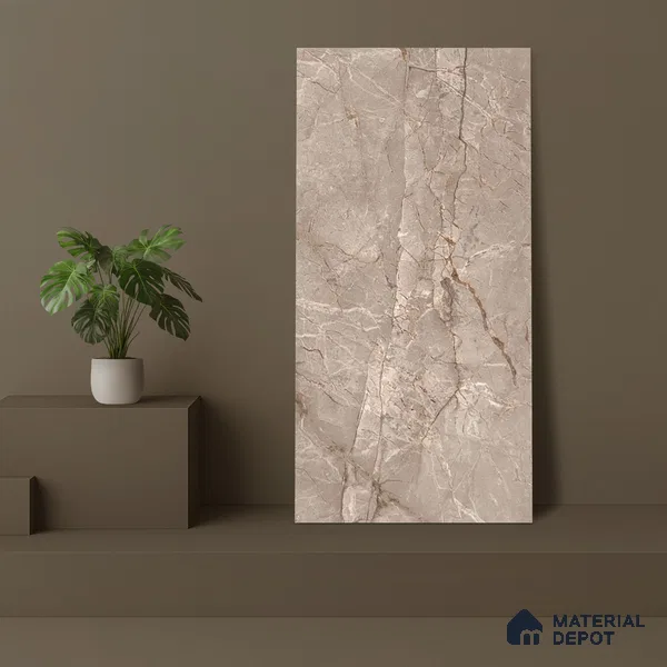 TL 02221 1 Harmony Brown 4 ft x 2 ft Carving Matte Finish Vitrified Tile - 9 mm (Random 3)