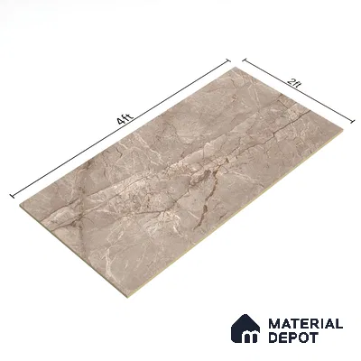 TL 02221 1 Harmony Brown 4 ft x 2 ft Carving Matte Finish Vitrified Tile - 9 mm (Random 3)