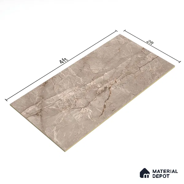 TL 02221 1 Harmony Brown 4 ft x 2 ft Carving Matte Finish Vitrified Tile - 9 mm (Random 3)
