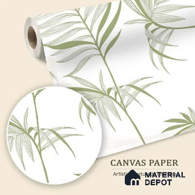 Harmony Subtle Green Leaves Customized Floral Wallpaper - Canvas