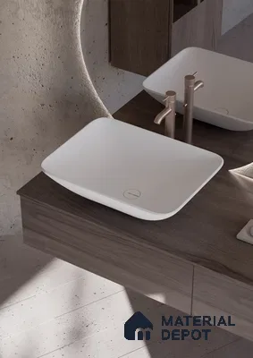 Havana Solid White Translucent Basin BS 00224 520 x 375 mm Artificial Stone Acrylic Body Stain Free Designer Basin - 150 mm | Suitable For Bathroom, Vanity & Utility Areas