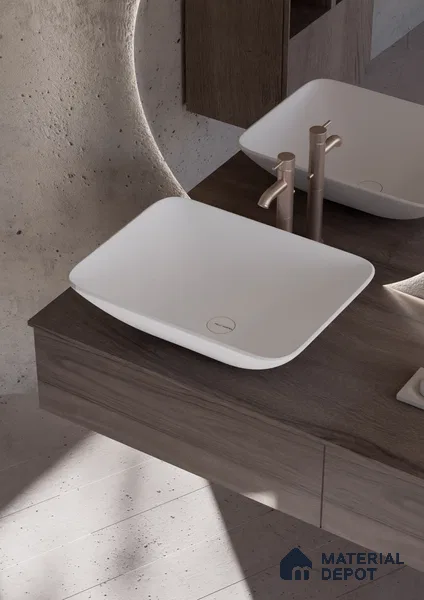 Havana Solid White Translucent Basin BS 00224 520 x 375 mm Artificial Stone Acrylic Body Stain Free Designer Basin - 150 mm | Suitable For Bathroom, Vanity & Utility Areas
