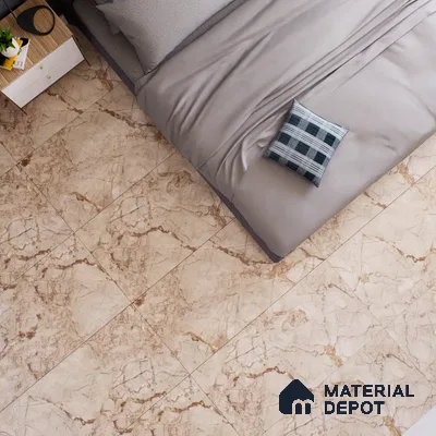 Marble Floor & Wall Tile TL 02207 Hazel Brown 4 ft x 2 ft Glossy Finish Vitrified Tile - 9 mm (Random 5) (Sample)
