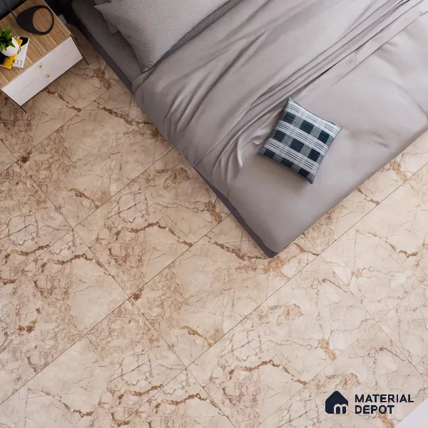 Marble Floor & Wall Tile TL 02207 Hazel Brown 4 ft x 2 ft Glossy Finish Vitrified Tile - 9 mm (Random 5) (Sample)