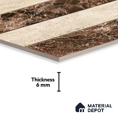 TL 01904 B Cream & Wenge Highlighter 1 18 x 12 inch Glossy Finish Ceramic Wall Tile - 6 mm