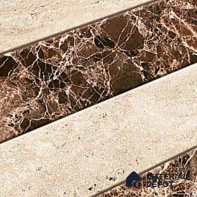 TL 01904 B Cream & Wenge Highlighter 1 18 x 12 inch Glossy Finish Ceramic Wall Tile - 6 mm