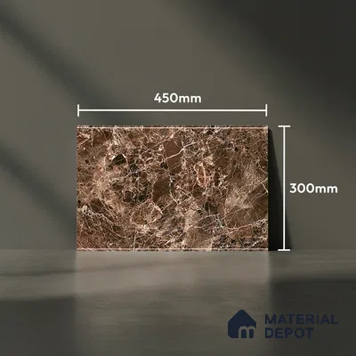 TL 01904 A Hazelnut Brown Dark 18 x 12 inch Glossy Finish Ceramic Wall Tile - 6 mm