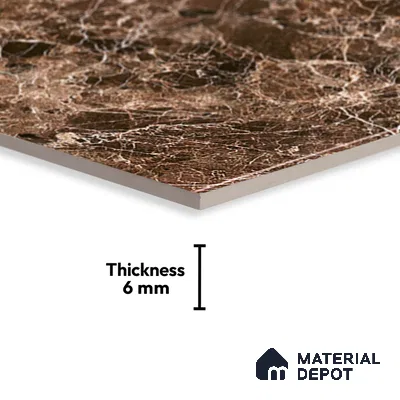 TL 01904 A Hazelnut Brown Dark 18 x 12 inch Glossy Finish Ceramic Wall Tile - 6 mm