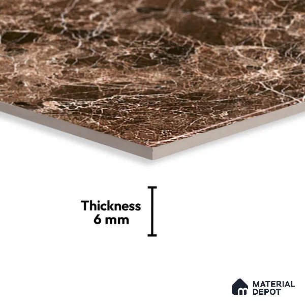 TL 01904 A Hazelnut Brown Dark 18 x 12 inch Glossy Finish Ceramic Wall Tile - 6 mm
