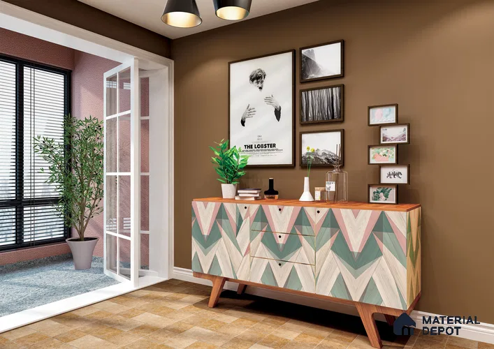 Multi Colour Digital Look HD 7004 8 ft x 4 ft Texture Finish Decorative Laminate - 1.25 mm | Suitable for TV Unit, Wardrobe, Kitchen Cabinets