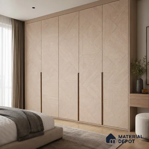Patterned Look HD 7043 8 ft x 4 ft High Gloss Finish Decorative Laminate - 1.25 mm | Suitable for Bedroom, TV Unit, Wardrobe