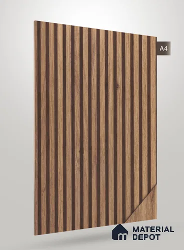 Wooden Fluted HD 7053 8 ft x 4 ft Texture Finish Decorative Laminate - 1.25 mm | Suitable for TV Unit,Wardrobe, Kitchen Cabinets