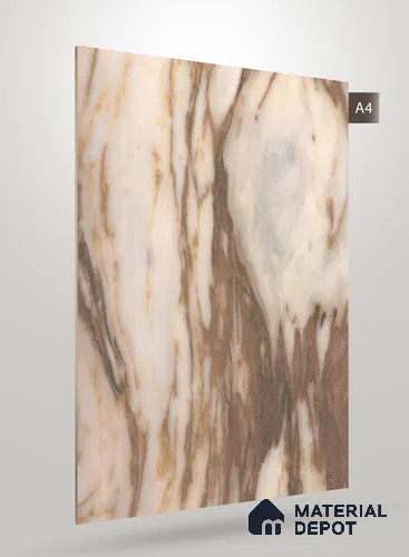 Brown Marble Look HD 7057 8 ft x 4 ft Texture Finish Decorative Laminate - 1.25 mm | Suitable for TV Unit, Wardrobe, Kitchen Cabinets