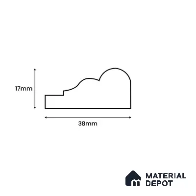 DIY Unfinished HDHMR Designer Paintable Wainscot French Wall Moulding Greenova PM 00307 | 8 ft x 38 mm x 18 mm | Nail & Adhesive Installation
