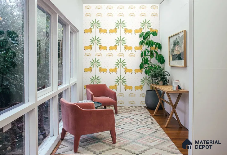 Heritage Pichwai Wallpaper for Rooms, Customised Sukoon Series Handmade Patterned Design (Customised Size Wallpaper)