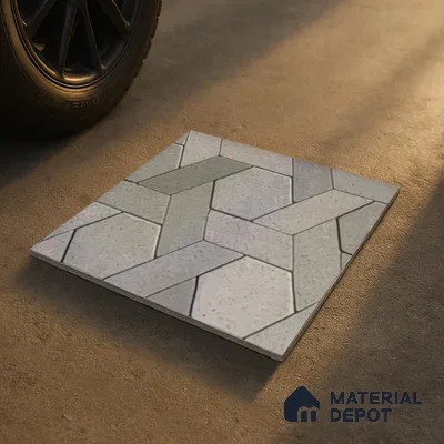 TL 07541 B Geometric Stone 16 x 16 inch Anti Skid Matte Finish Vitrified Floor Tile - 12 mm | Pattern Alignment May Vary | 2-3 mm Spacer is Mandatory