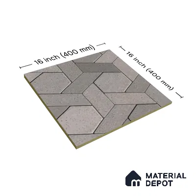TL 07541 B Geometric Stone 16 x 16 inch Anti Skid Matte Finish Vitrified Floor Tile - 12 mm | Pattern Alignment May Vary | 2-3 mm Spacer is Mandatory