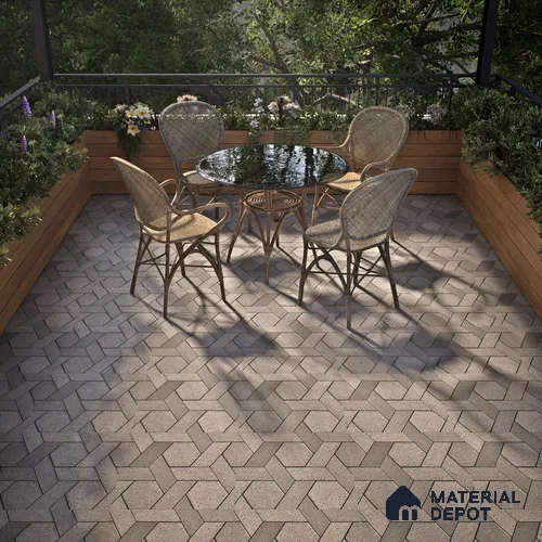 TL 07541 B Geometric Stone 16 x 16 inch Anti Skid Matte Finish Vitrified Floor Tile - 12 mm | Pattern Alignment May Vary | 2-3 mm Spacer is Mandatory