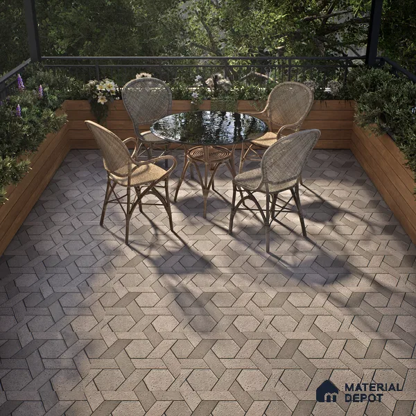 TL 07541 B Geometric Stone 16 x 16 inch Anti Skid Matte Finish Vitrified Floor Tile - 12 mm | Pattern Alignment May Vary | 2-3 mm Spacer is Mandatory