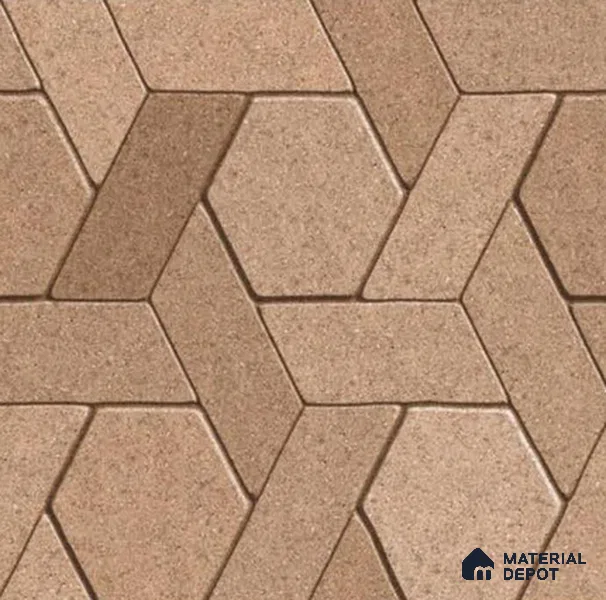 TL 07541 Hexagon Interlock 16 x 16 inch Anti Skid Matte Finish Vitrified Floor Tile - 12 mm | Pattern Alignment May Vary | 2-3 mm Spacer is Mandatory