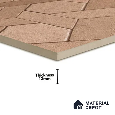 TL 07541 Hexagon Interlock 16 x 16 inch Anti Skid Matte Finish Vitrified Floor Tile - 12 mm | Pattern Alignment May Vary | 2-3 mm Spacer is Mandatory