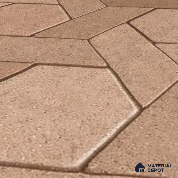 TL 07541 Hexagon Interlock 16 x 16 inch Anti Skid Matte Finish Vitrified Floor Tile - 12 mm | Pattern Alignment May Vary | 2-3 mm Spacer is Mandatory