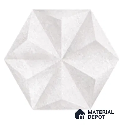 Hexagonal Wall Tile TL 05096 Geome Enclose Snowy 12 x 10 inch Vitrified Matte Finish - 9 mm | Suitable for Living Room, Bedroom, Bathroom, Kitchen & Balcony (Sample)