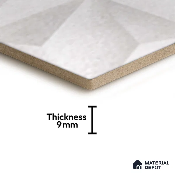 Hexagonal Wall Tile TL 05096 Geome Enclose Snowy 12 x 10 inch Vitrified Matte Finish - 9 mm | Suitable for Living Room, Bedroom, Bathroom, Kitchen & Balcony (Sample)