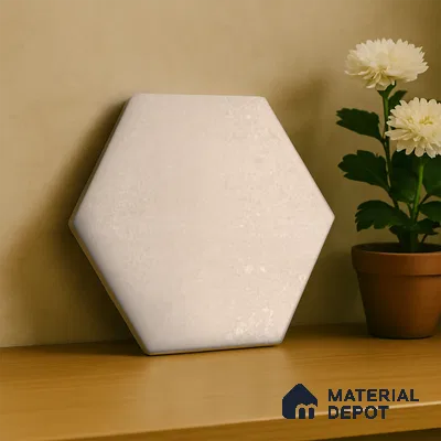 Hexagonal Wall Tile TL 05097 Geome Fellow Badami 12 x 10 inch Vitrified Matte Finish - 9 mm | Suitable for Living Room, Bedroom, Bathroom, Kitchen & Balcony (Sample)