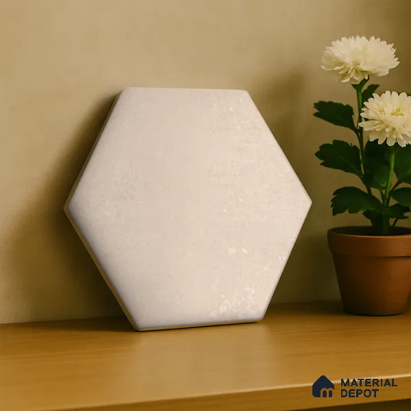 Hexagonal Wall Tile TL 05097 Geome Fellow Badami 12 x 10 inch Vitrified Matte Finish - 9 mm | Suitable for Living Room, Bedroom, Bathroom, Kitchen & Balcony (Sample)