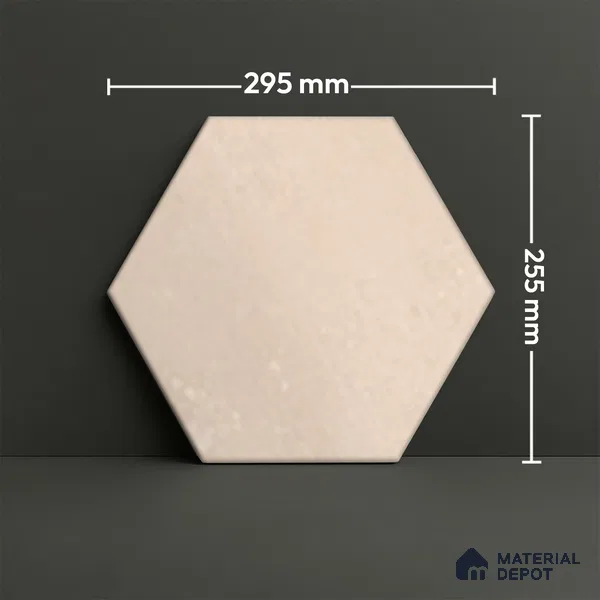 Hexagonal Wall Tile TL 05097 Geome Fellow Badami 12 x 10 inch Vitrified Matte Finish - 9 mm | Suitable for Living Room, Bedroom, Bathroom, Kitchen & Balcony (Sample)