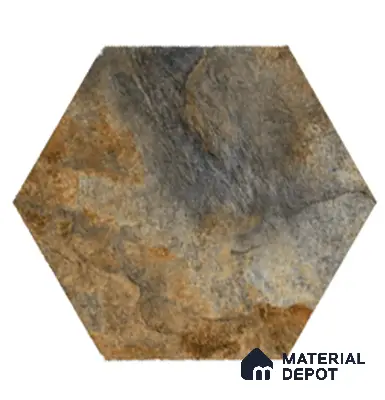 Hexagonal Wall Tile TL 05099 Geome Fellow Fire 12 x 10 inch Vitrified Matte Finish - 9 mm | Suitable for Living Room, Bedroom, Bathroom, Kitchen & Balcony