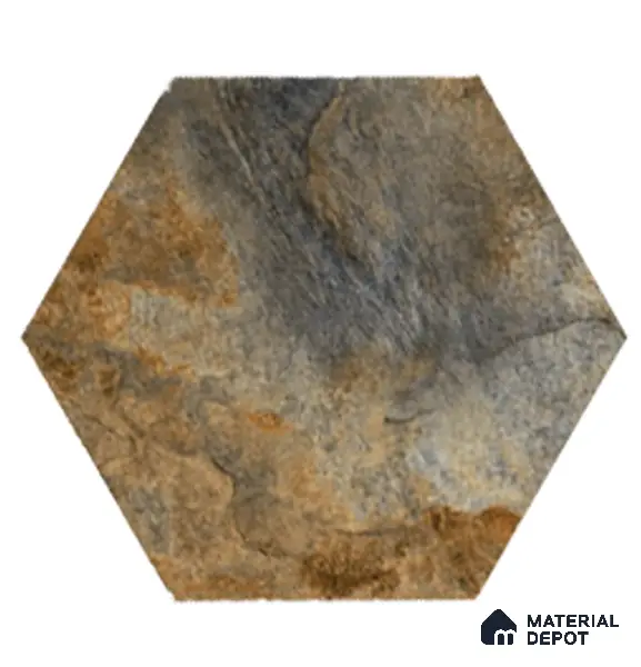 Hexagonal Wall Tile TL 05099 Geome Fellow Fire 12 x 10 inch Vitrified Matte Finish - 9 mm | Suitable for Living Room, Bedroom, Bathroom, Kitchen & Balcony