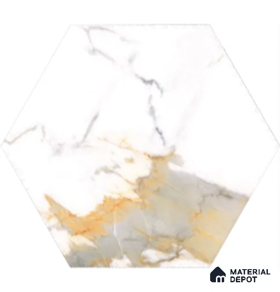Hexagonal Wall Tile TL 05110 Geome Fellow Grande 12 x 10 inch Vitrified Glossy Finish - 9 mm | Suitable for Living Room, Bedroom, Bathroom, Kitchen & Balcony