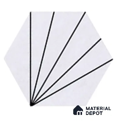 Hexagonal Wall Tile TL 05101 Geome Fellow Ray 12 x 10 inch Vitrified Matte Finish - 9 mm | Suitable for Living Room, Bedroom, Bathroom, Kitchen & Balcony