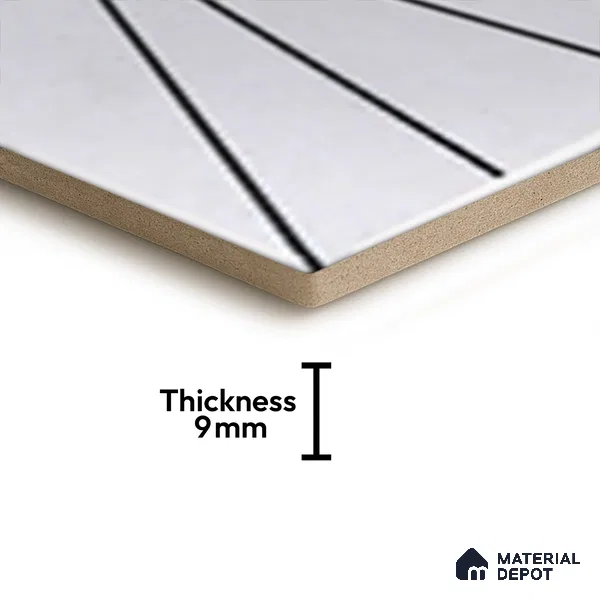 Hexagonal Wall Tile TL 05101 Geome Fellow Ray 12 x 10 inch Vitrified Matte Finish - 9 mm | Suitable for Living Room, Bedroom, Bathroom, Kitchen & Balcony