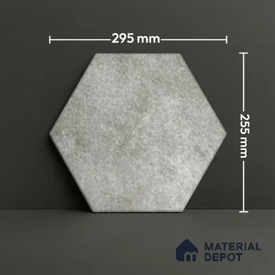 Hexagonal Wall Tile TL 05103 Geome Fellow Touch Gray 12 x 10 inch Vitrified Matte Finish - 9 mm | Suitable for Living Room, Bedroom, Bathroom, Kitchen & Balcony (Sample)