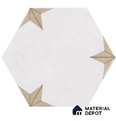 Hexagonal Wall Tile TL 05104 Geome Fellow Tristar 12 x 10 inch Vitrified Matte Finish - 9 mm | Suitable for Living Room, Bedroom, Bathroom, Kitchen & Balcony (Sample)