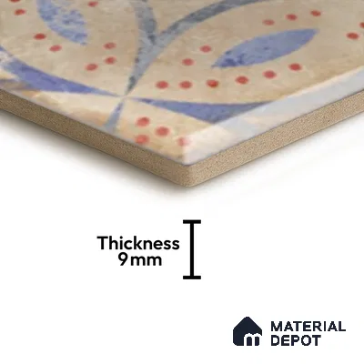 Hexagonal Wall Tile TL 05105 B Geome Framery Flora 12 x 10 inch Vitrified Matte Finish - 9 mm | Suitable for Living Room, Bedroom, Bathroom, Kitchen & Balcony (Sample)