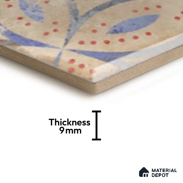 Hexagonal Wall Tile TL 05105 B Geome Framery Flora 12 x 10 inch Vitrified Matte Finish - 9 mm | Suitable for Living Room, Bedroom, Bathroom, Kitchen & Balcony (Sample)