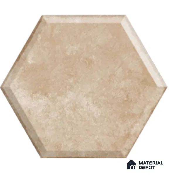 Hexagonal Wall Tile TL 05105 C Geome Framery Flora 12 x 10 inch Vitrified Matte Finish - 9 mm | Suitable for Living Room, Bedroom, Bathroom, Kitchen & Balcony (Sample)